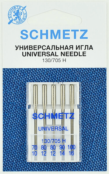 Иглы Schmetz универсальные (70x1, 80x2, 90x1, 100х1), 5 шт в Костерево