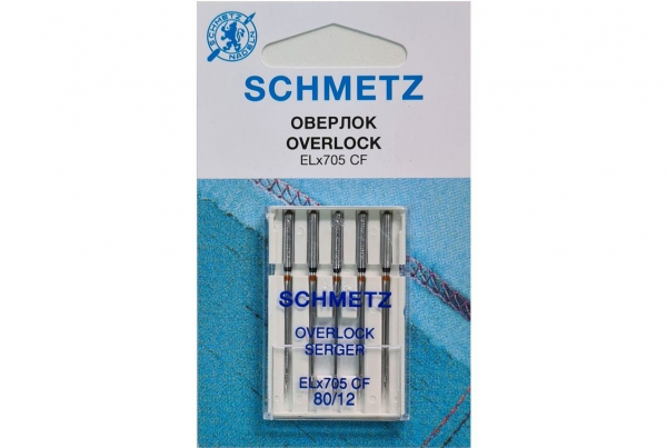Иглы Schmetz для оверлока ELx705 CF №80, 5 шт в Костерево