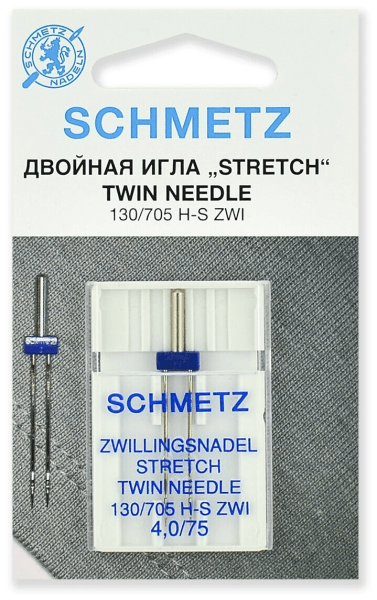 Иглы Schmetz стрейч двойные 130/705 H-S ZWI 4,0/75, 1 шт в Костерево